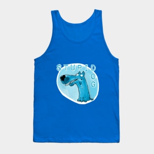 stupid dog funny cartoon Tank Top